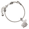 Silver Plated Loved Elephant with Baby - Silver Plated Twist Rope Bead Charm Dangle with Mini Year 2026 on a large hole bead bracelet Jewelry Ideas and Examples
