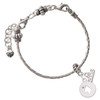 Silver Plated Cat Head Silhouette - Silver Plated Twist Rope Bead Charm Dangle with Mini Year 2026 on a large hole bead bracelet Jewelry Ideas and Examples