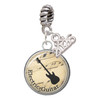 Silver Plated Domed Music - Electric Guitar - Silver Plated Twist Rope Bead Charm Dangle with Mini Year 2026: Year to Remember Jewelry Gift - Celebrations