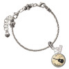 Silver Plated Domed Music - Guitar - Silver Plated Twist Rope Bead Charm Dangle with Mini Year 2026 on a large hole bead bracelet Jewelry Ideas and Examples