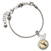 Silver Plated Domed Music - Saxophone - Silver Plated Twist Rope Bead Charm Dangle with Mini Year 2026 on a large hole bead bracelet Jewelry Ideas and Examples