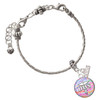 Silver Plated Domed Multi Color DDS - Silver Plated Twist Rope Bead Charm Dangle with Mini Year 2026 on a large hole bead bracelet Jewelry Ideas and Examples