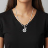 Silver Plated Domed Black DVM - Silver Plated Twist Rope Bead Charm Dangle with Mini Year 2026 as a necklace pendant