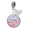 Silver Plated Domed Multi Color MN - Silver Plated Twist Rope Bead Charm Dangle with Mini Year 2026: Year to Remember Jewelry Gift - Celebrations