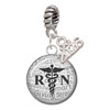 Silver Plated Domed Black RN - Silver Plated Twist Rope Bead Charm Dangle with Mini Year 2026: Year to Remember Jewelry Gift - Celebrations