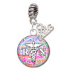 Silver Plated Domed Multi Color RN - Silver Plated Twist Rope Bead Charm Dangle with Mini Year 2026: Year to Remember Jewelry Gift - Celebrations