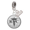 Silver Plated Domed Black RNC - Silver Plated Twist Rope Bead Charm Dangle with Mini Year 2026: Year to Remember Jewelry Gift - Celebrations