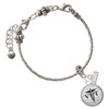 Silver Plated Domed Black VET - Silver Plated Twist Rope Bead Charm Dangle with Mini Year 2026 on a large hole bead bracelet Jewelry Ideas and Examples