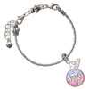 Silver Plated Domed Multi Color VT - Silver Plated Twist Rope Bead Charm Dangle with Mini Year 2026 on a large hole bead bracelet Jewelry Ideas and Examples