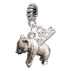 Silver Plated Panda Bear Standing - Silver Plated Twist Rope Bead Charm Dangle with Mini Year 2026: Year to Remember Jewelry Gift - Celebrations