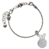 Stainless Steel Disc Class of 2026 - Silver Plated Twist Rope Bead Charm Dangle with Mini Year 2026 on a large hole bead bracelet Jewelry Ideas and Examples