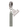Stainless Steel Rectangular Blank Tag - Silver Plated Twist Rope Bead Charm Dangle with Mini Year 2026: Year to Remember Jewelry Gift - Celebrations
