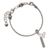 Stainless Steel Rectangular Blank Tag - Silver Plated Twist Rope Bead Charm Dangle with Mini Year 2026 on a large hole bead bracelet Jewelry Ideas and Examples