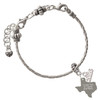 Stainless Steel I Love You to Texas - Silver Plated Twist Rope Bead Charm Dangle with Mini Year 2026 on a large hole bead bracelet Jewelry Ideas and Examples