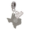 Stainless Steel Custom Engraved Texas - Silver Plated Twist Rope Bead Charm Dangle with Mini Year 2026: Year to Remember Jewelry Gift - Celebrations