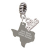 Stainless Steel Texas Raised Texas - Silver Plated Twist Rope Bead Charm Dangle with Mini Year 2026: Year to Remember Jewelry Gift - Celebrations
