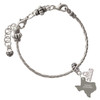 Stainless Steel Texas Strong - Silver Plated Twist Rope Bead Charm Dangle with Mini Year 2026 on a large hole bead bracelet Jewelry Ideas and Examples
