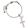 Stainless Steel Jeremiah 1:56 - I Set You Apart Engraved Cross - Silver Plated Twist Rope Bead Charm Dangle with Mini Year 2026 on a large hole bead bracelet Jewelry Ideas and Examples