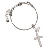 Stainless Steel Psalm 46:10 - Be Still and Know Engraved Cross - Silver Plated Twist Rope Bead Charm Dangle with Mini Year 2026 on a large hole bead bracelet Jewelry Ideas and Examples