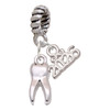 Silver Plated 3-D Tooth - Silver Plated Twist Rope Bead Charm Dangle with Mini Year 2026: Year to Remember Jewelry Gift - Celebrations