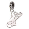 Silver Plated Squirrel in Heart - Silver Plated Twist Rope Bead Charm Dangle with Mini Year 2026: Year to Remember Jewelry Gift - Celebrations