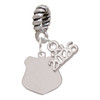 Stainless Steel Police Badge - Silver Plated Twist Rope Bead Charm Dangle with Mini Year 2026: Year to Remember Jewelry Gift - Celebrations