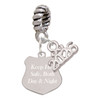 Stainless Steel Keep Her Safe Police Badge - Silver Plated Twist Rope Bead Charm Dangle with Mini Year 2026: Year to Remember Jewelry Gift - Celebrations