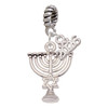 Silver Plated 3-D Menorah - Silver Plated Twist Rope Bead Charm Dangle with Mini Year 2026: Year to Remember Jewelry Gift - Celebrations