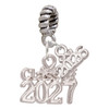 Silver Plated Class of 2027 - Silver Plated Twist Rope Bead Charm Dangle with Mini Year 2026: Year to Remember Jewelry Gift - Celebrations