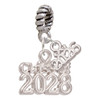 Silver Plated Class of 2028 - Silver Plated Twist Rope Bead Charm Dangle with Mini Year 2026: Year to Remember Jewelry Gift - Celebrations