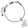 Silver Plated Class of 2028 - Silver Plated Twist Rope Bead Charm Dangle with Mini Year 2026 on a large hole bead bracelet Jewelry Ideas and Examples