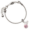 10mm Light Pink Crystal Drop - Silver Plated Twist Rope Bead Charm Dangle with Mini Year 2026 on a large hole bead bracelet Jewelry Ideas and Examples
