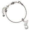 Silver Plated 3-D Imitation Pearl & Clear Crystal Owl - Silver Plated Twist Rope Bead Charm Dangle with Mini Year 2026 on a large hole bead bracelet Jewelry Ideas and Examples