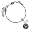 Silver Plated Antiqued Round Seal - Initial - B - Silver Plated Twist Rope Bead Charm Dangle with Mini Year 2026 on a large hole bead bracelet Jewelry Ideas and Examples