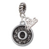 Silver Plated Antiqued Round Seal - Initial - O - Silver Plated Twist Rope Bead Charm Dangle with Mini Year 2026: Year to Remember Jewelry Gift - Celebrations