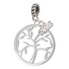 Silver Plated Tree of Life in Circle - Silver Plated Twist Rope Bead Charm Dangle with Mini Year 2026: Year to Remember Jewelry Gift - Celebrations