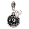 Silver Plated Medical Caduceus Seal - EMT - Silver Plated Twist Rope Bead Charm Dangle with Mini Year 2026: Year to Remember Jewelry Gift - Celebrations