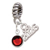 Crystal Red Channel Drop - Silver Plated Twist Rope Bead Charm Dangle with Mini Year 2026: Year to Remember Jewelry Gift - Celebrations