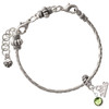 Crystal Lime Green Channel Drop - Silver Plated Twist Rope Bead Charm Dangle with Mini Year 2026 on a large hole bead bracelet Jewelry Ideas and Examples
