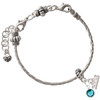 Crystal Teal Channel Drop - Silver Plated Twist Rope Bead Charm Dangle with Mini Year 2026 on a large hole bead bracelet Jewelry Ideas and Examples