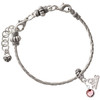 Crystal Light Pink Channel Drop - Silver Plated Twist Rope Bead Charm Dangle with Mini Year 2026 on a large hole bead bracelet Jewelry Ideas and Examples