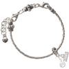 Crystal Clear Channel Drop - Silver Plated Twist Rope Bead Charm Dangle with Mini Year 2026 on a large hole bead bracelet Jewelry Ideas and Examples