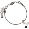 Crystal Black Channel Drop - Silver Plated Twist Rope Bead Charm Dangle with Mini Year 2026 on a large hole bead bracelet Jewelry Ideas and Examples