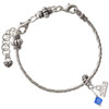 September - Blue Crystal Bicone - Silver Plated Twist Rope Bead Charm Dangle with Mini Year 2026 on a large hole bead bracelet Jewelry Ideas and Examples