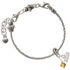 November - Yellow Crystal Bicone - Silver Plated Twist Rope Bead Charm Dangle with Mini Year 2026 on a large hole bead bracelet Jewelry Ideas and Examples