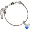 10mm Blue Crystal Heart - Silver Plated Twist Rope Bead Charm Dangle with Mini Year 2026 on a large hole bead bracelet Jewelry Ideas and Examples