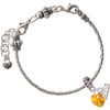 10mm Yellow Crystal Heart - Silver Plated Twist Rope Bead Charm Dangle with Mini Year 2026 on a large hole bead bracelet Jewelry Ideas and Examples