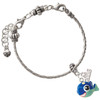 Resin Blue Fish with Pink Polka Dots - Silver Plated Twist Rope Bead Charm Dangle with Mini Year 2026 on a large hole bead bracelet Jewelry Ideas and Examples