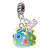 Resin Blowfish - Silver Plated Twist Rope Bead Charm Dangle with Mini Year 2026: Year to Remember Jewelry Gift - Celebrations