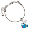 Resin Blue Fish with Orange Stripes - Silver Plated Twist Rope Bead Charm Dangle with Mini Year 2026 on a large hole bead bracelet Jewelry Ideas and Examples